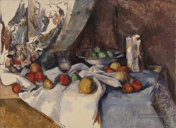 Stillleben Post Flaschen Schale und Frucht Paul Cezanne Ölgemälde